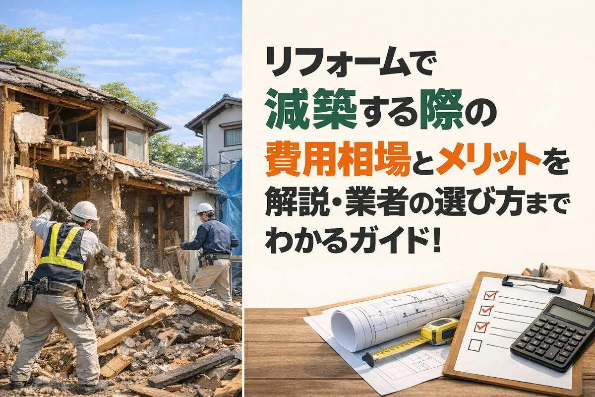 リフォームで減築する際の費用相場とメリットを解説・業者の選び方までわかるガイド！